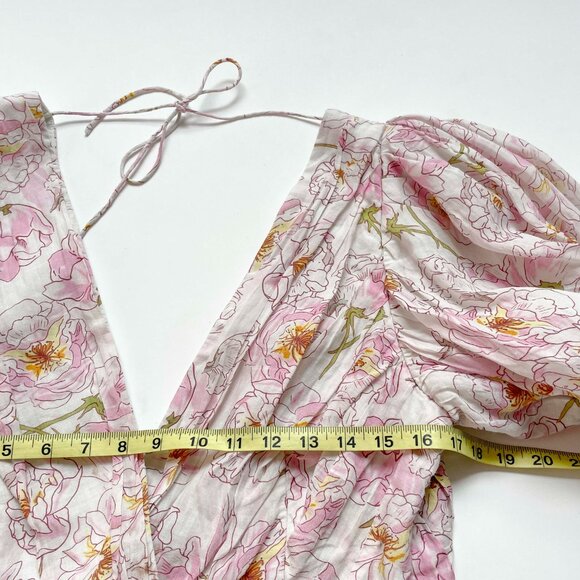 Sau Lee Posey Dress Floral Ruched Size 10 - Picture 11 of 15